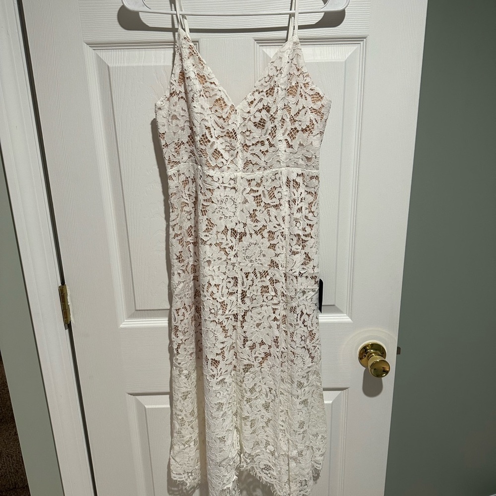 Lulu's White Spaghetti Strap Slip Dress